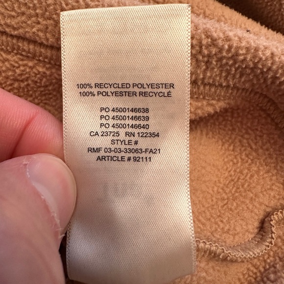 TNA Aritzia Women’s Size XS Cozy Fleece Cropped Hoodie Tan Hood Logo - Picture 4 of 9